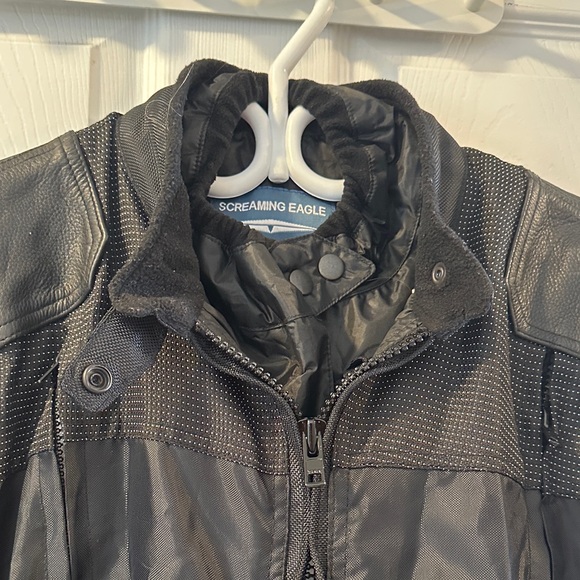 Screaming Eagle by Harley Davidson Women’s Black Biker Jacket, Leather Accents - Picture 5 of 17